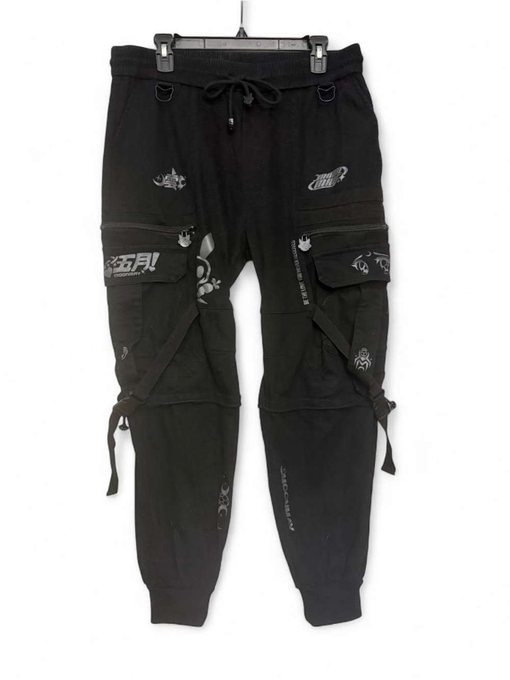 Moonmay Black Cargo Joggers